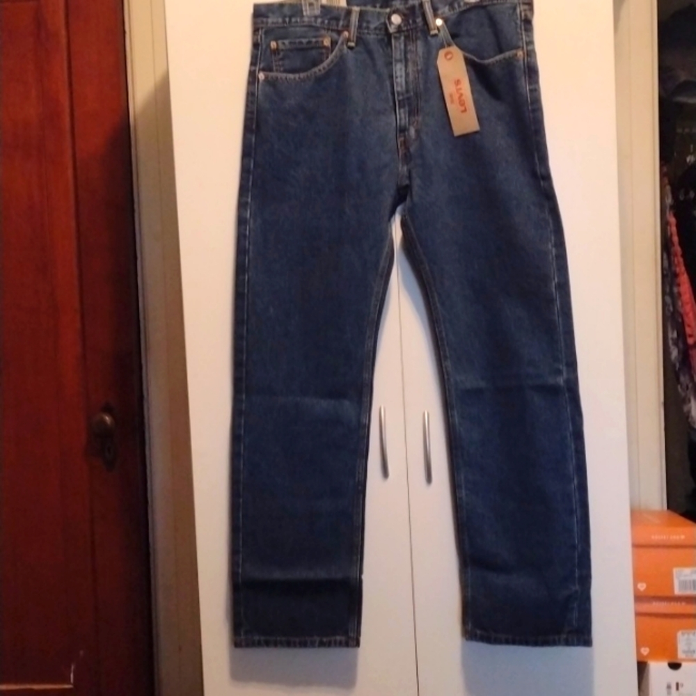Men's NWT LEVI'S 505 straight leg blue wash jeans 36x32